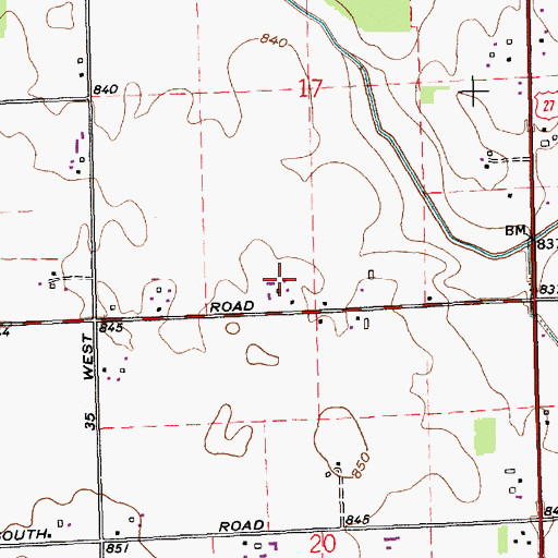 Topographic Map of Sommer Farm, IN