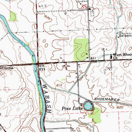 Topographic Map of Solid Rock Farms, IN