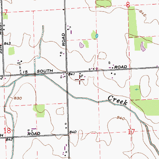 Topographic Map of Lotter Farms, IN