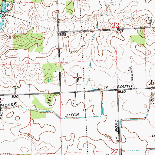 Topographic Map of B and R Farms, IN