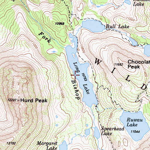 Topographic Map of Long Lake, CA