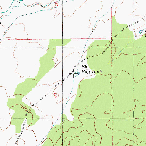 Topographic Map of Big Pug Tank, AZ