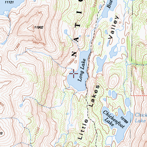 Topographic Map of Long Lake, CA