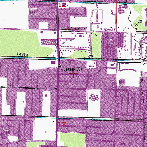 Topographic Map of Acacia Villas Census Designated Place, FL