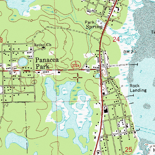 Topographic Map of Panacea Census Designated Place, FL