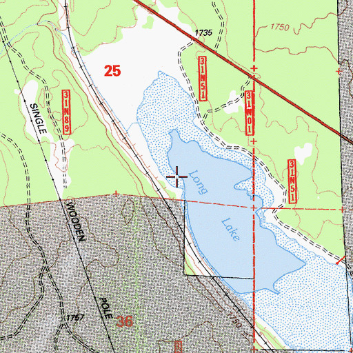 Topographic Map of Long Lake, CA