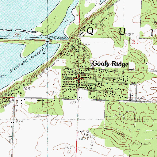 Topographic Map of Goofy Ridge Census Designated Place, IL