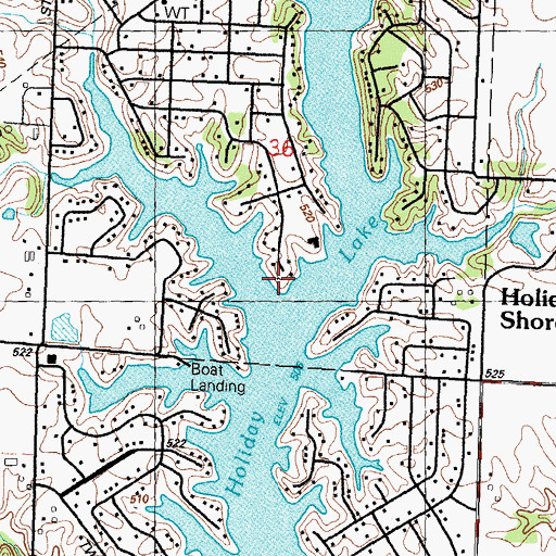 Topographic Map of Holiday Shores Census Designated Place, IL