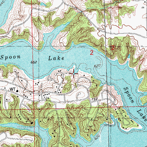 Topographic Map of Oak Run Census Designated Place, IL