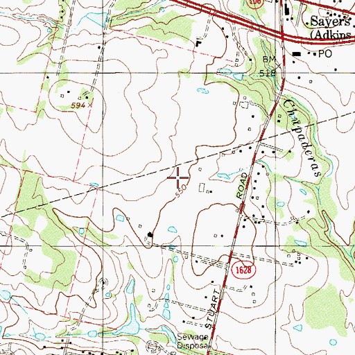 Topographic Map of San Antonio East Division, TX