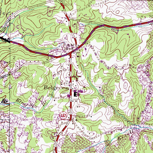 Topographic Map of Belgreen Census Designated Place, AL
