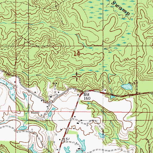Topographic Map of Hobson Census Designated Place, AL