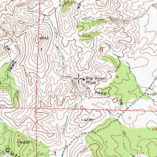 Topographic Map of Big Rebel Mine, AZ