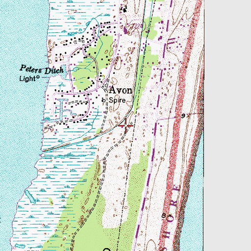 Topographic Map of Avon Census Designated Place, NC