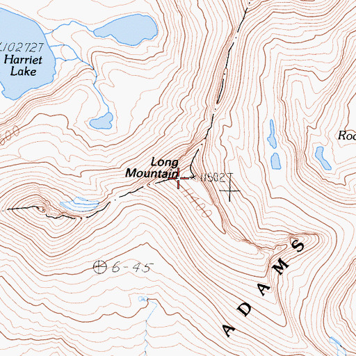 Topographic Map of Long Mountain, CA