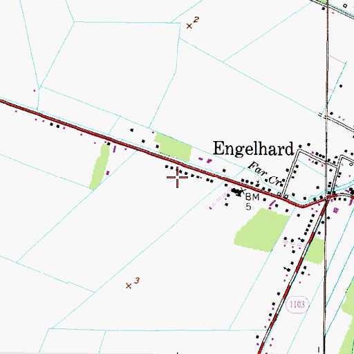 Topographic Map of Engelhard Census Designated Place, NC
