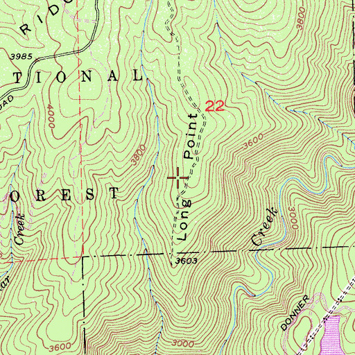 Topographic Map of Long Point, CA