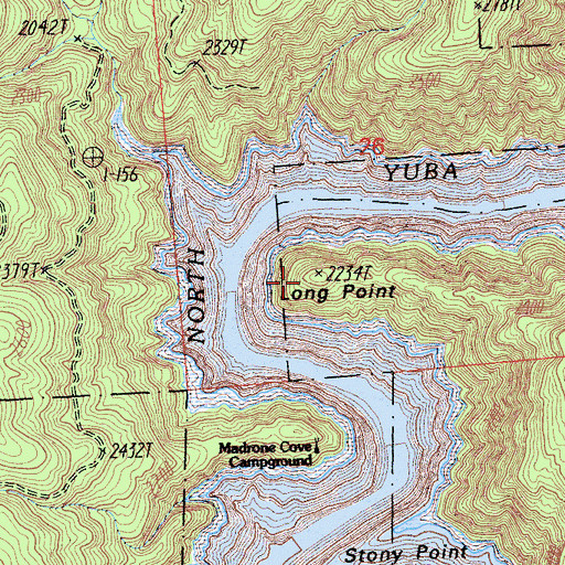 Topographic Map of Long Point, CA