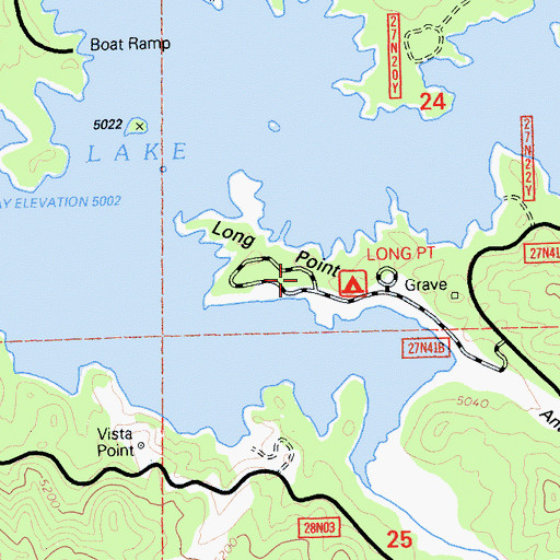 Topographic Map of Long Point, CA