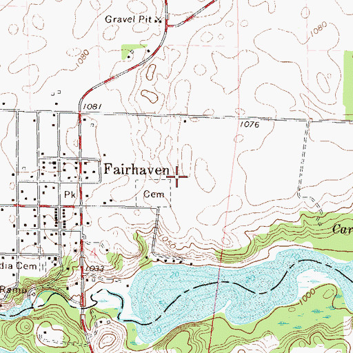Topographic Map of Fairhaven Census Designated Place, MN
