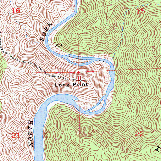 Topographic Map of Long Point, CA