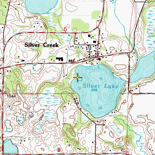 Topographic Map of Silver Creek Census Designated Place, MN