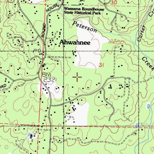 Topographic Map of Ahwahnee Census Designated Place, CA