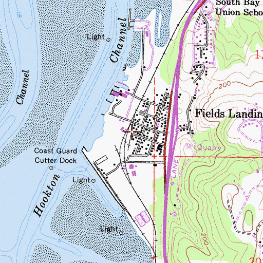 Topographic Map of Fields Landing Census Designated Place, CA