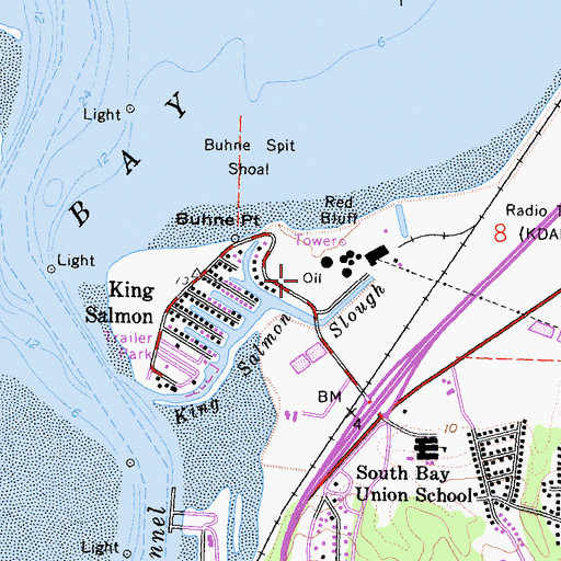 Topographic Map of King Salmon Census Designated Place, CA