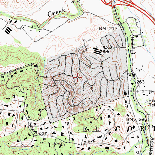 Topographic Map of Ladera Census Designated Place, CA