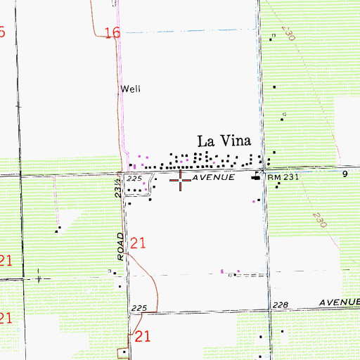 Topographic Map of La Vina Census Designated Place, CA