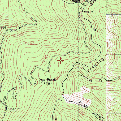 Topographic Map of Long Ranch, CA