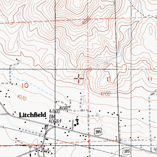 Topographic Map of Litchfield Census Designated Place, CA