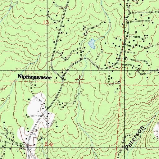 Topographic Map of Nipinnawasee Census Designated Place, CA