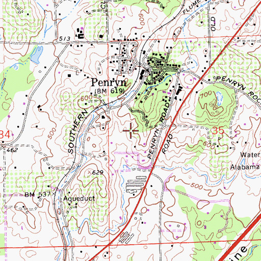 Topographic Map of Penryn Census Designated Place, CA