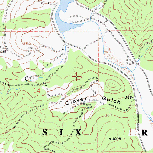Topographic Map of Ruth Census Designated Place, CA