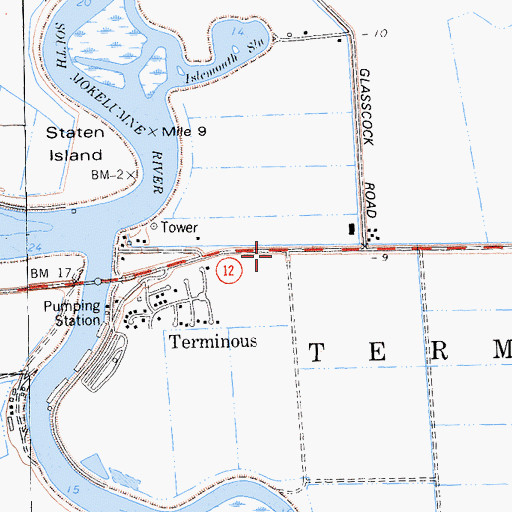 Topographic Map of Terminous Census Designated Place, CA