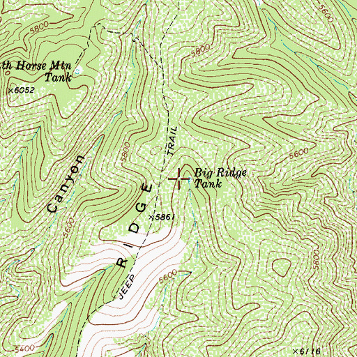 Topographic Map of Big Ridge Tank, AZ