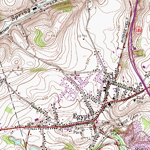Topographic Map of Egypt Census Designated Place, PA