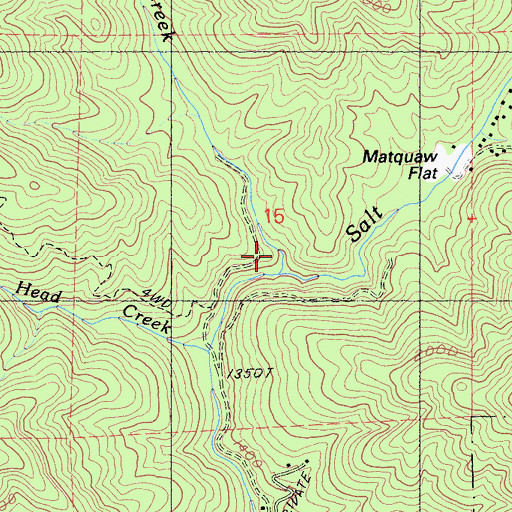 Topographic Map of Long Tom Creek, CA