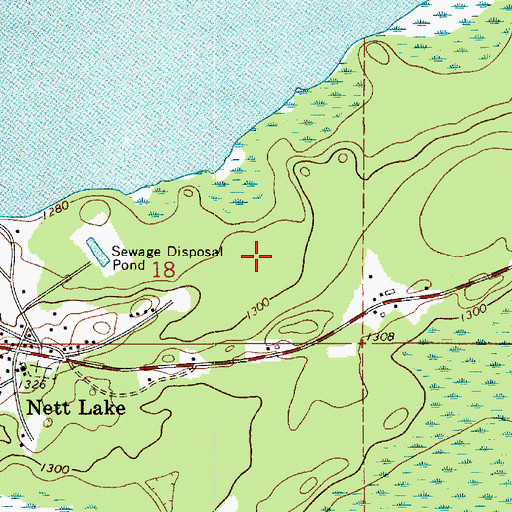 Topographic Map of Nett Lake Census Designated Place, MN