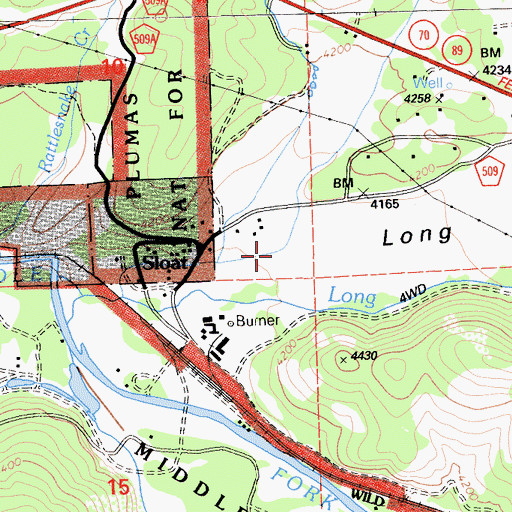 Topographic Map of Long Valley, CA