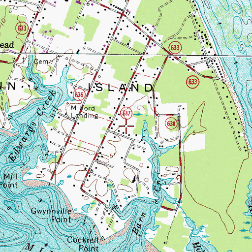 Topographic Map of Gwynn Census Designated Place, VA