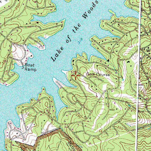 Topographic Map of Lake of the Woods Census Designated Place, VA