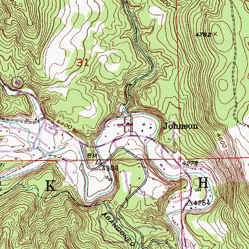 Topographic Map of Johnson Siding Census Designated Place, SD