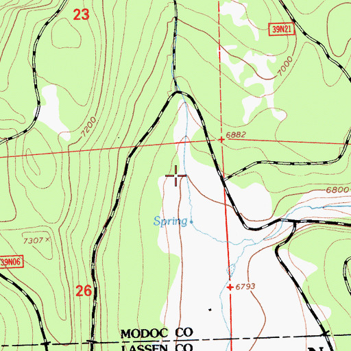 Topographic Map of Long Valley, CA