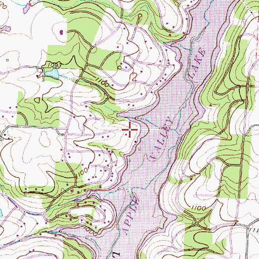Topographic Map of Apple Valley Census Designated Place, OH