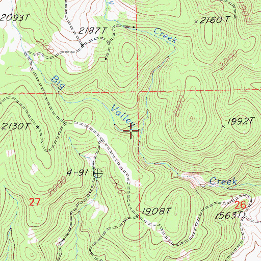 Topographic Map of Long Valley Creek, CA