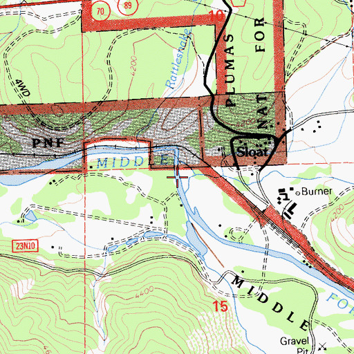 Topographic Map of Long Valley Creek, CA