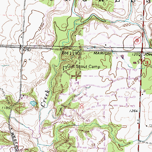Topographic Map of Candlewood Lake Census Designated Place, OH